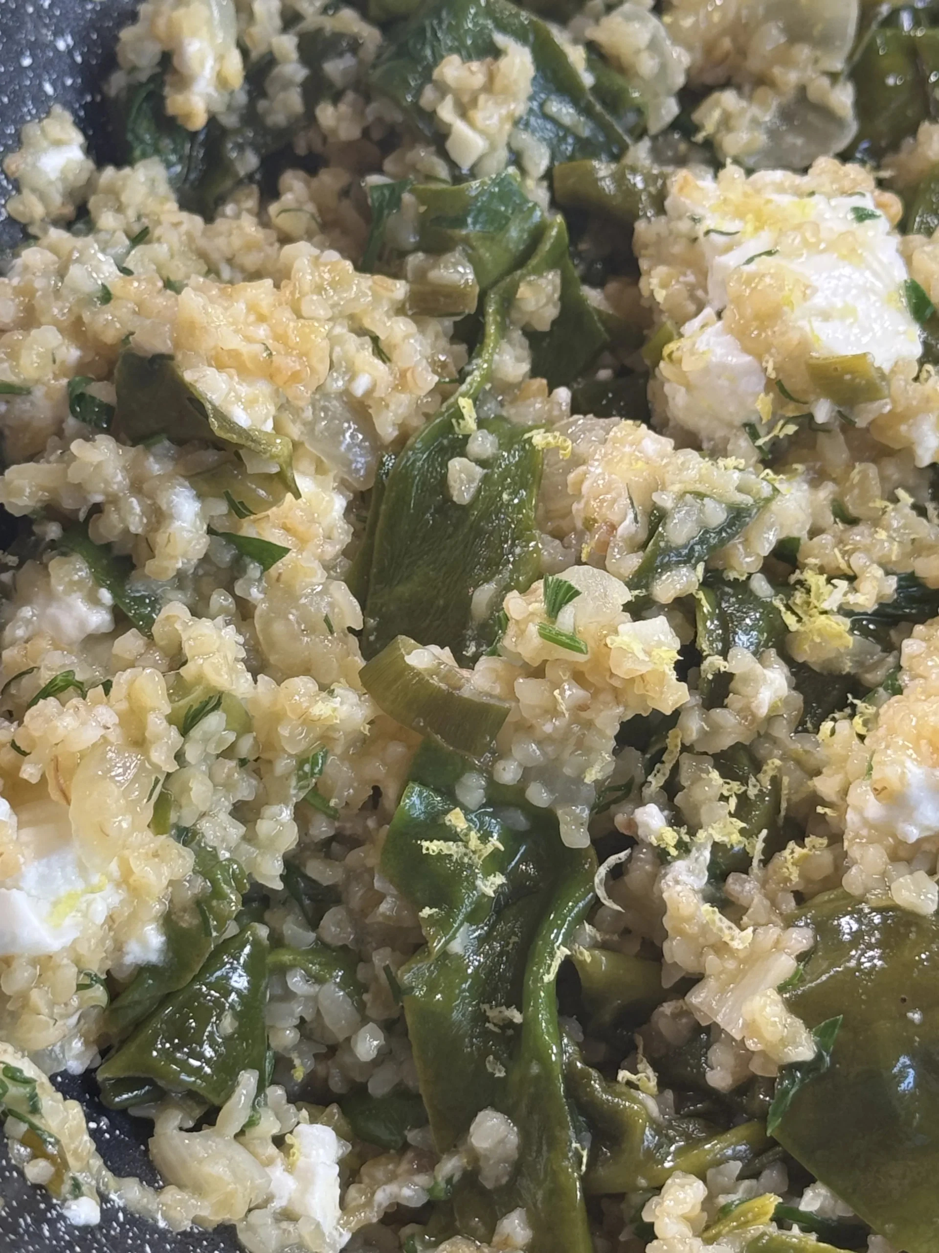 Spinach with bulgur