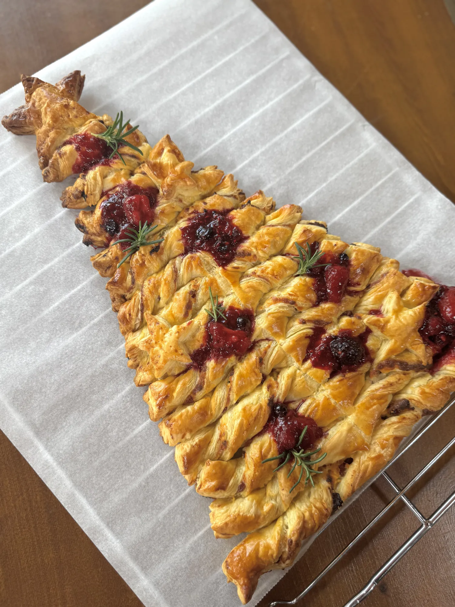 Puff pastry Christmas tree