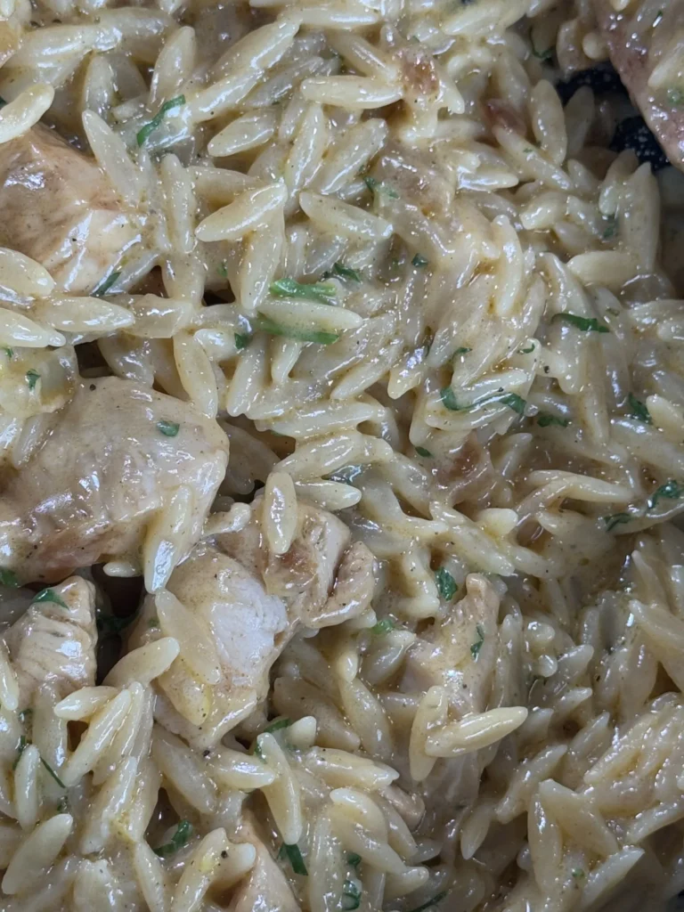Lemony orzo with chicken
