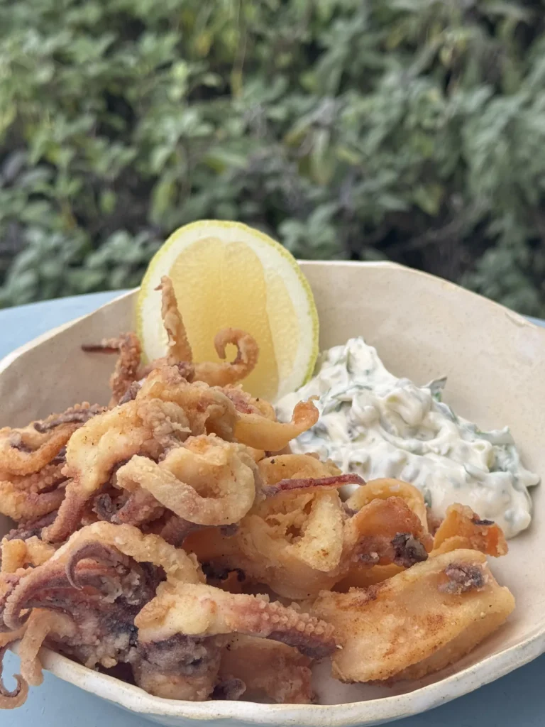 Fried calamari with lemon zest & tartar sauce