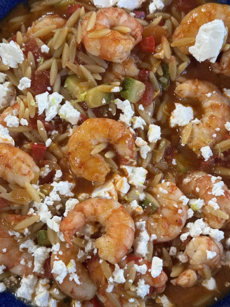 Orzo risotto with shrimp and ouzo