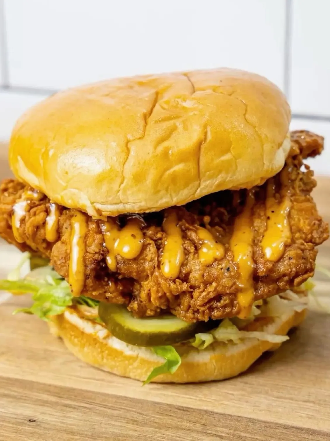 Oven-baked chicken burger