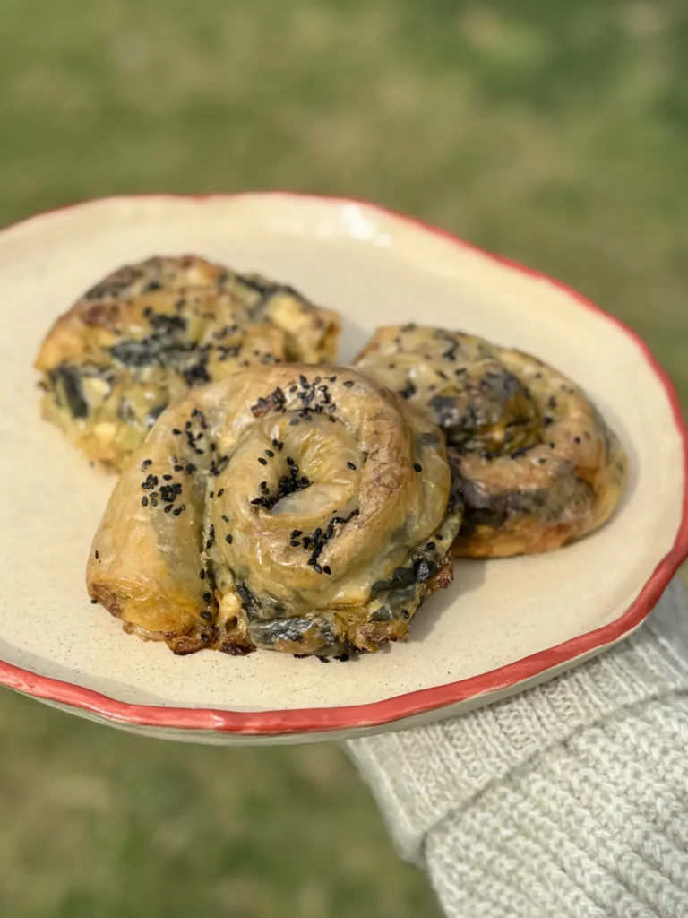 Rice paper spanakopita