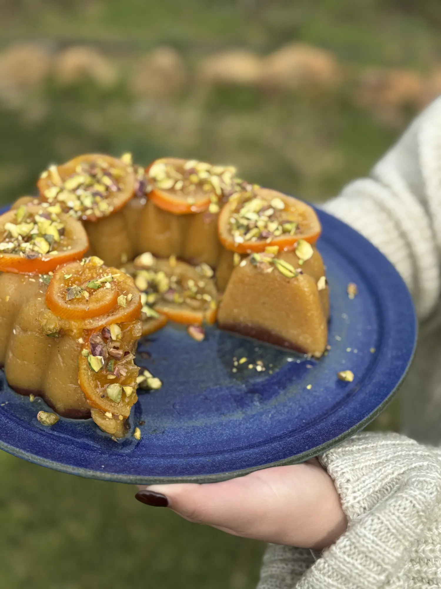 Semolina halva with orange and cocoa